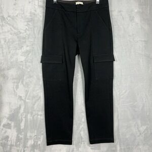 Anthropologie Essential‎ Slim Mid-Rise Straight Ankle Cargo Pants Black 8 Career